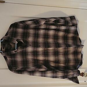 Pendleton Black and White Flannel Shirt Size Large 100% Cotton